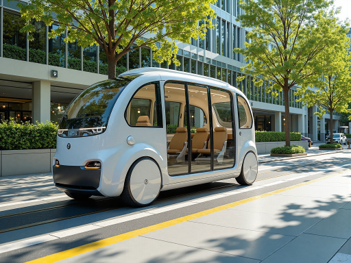 Self-driving vehicle prototype with AI navigation system, autonomous transportation technology, advanced sensor array